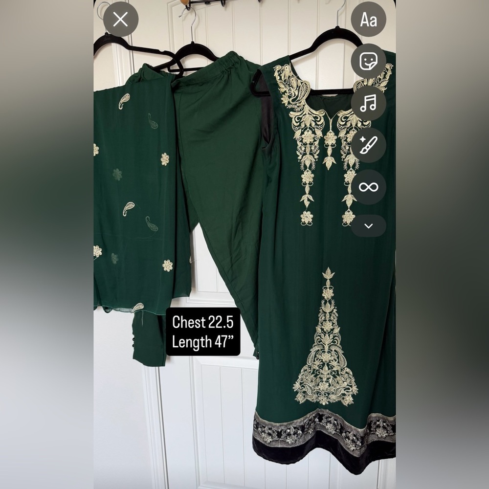 Elegant Green Embroidered Dress